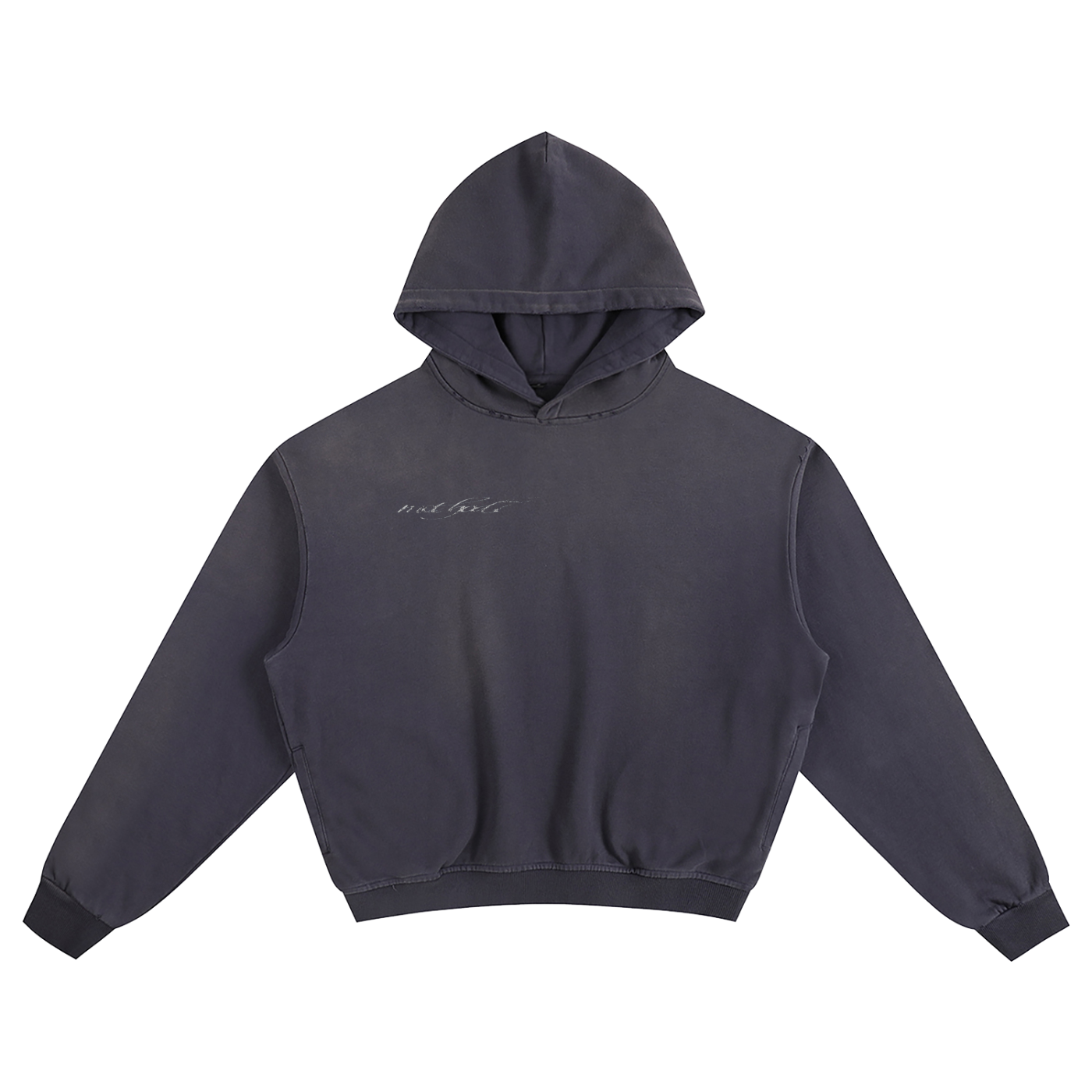 Vertical Cursive METHOD7 faded hoodie