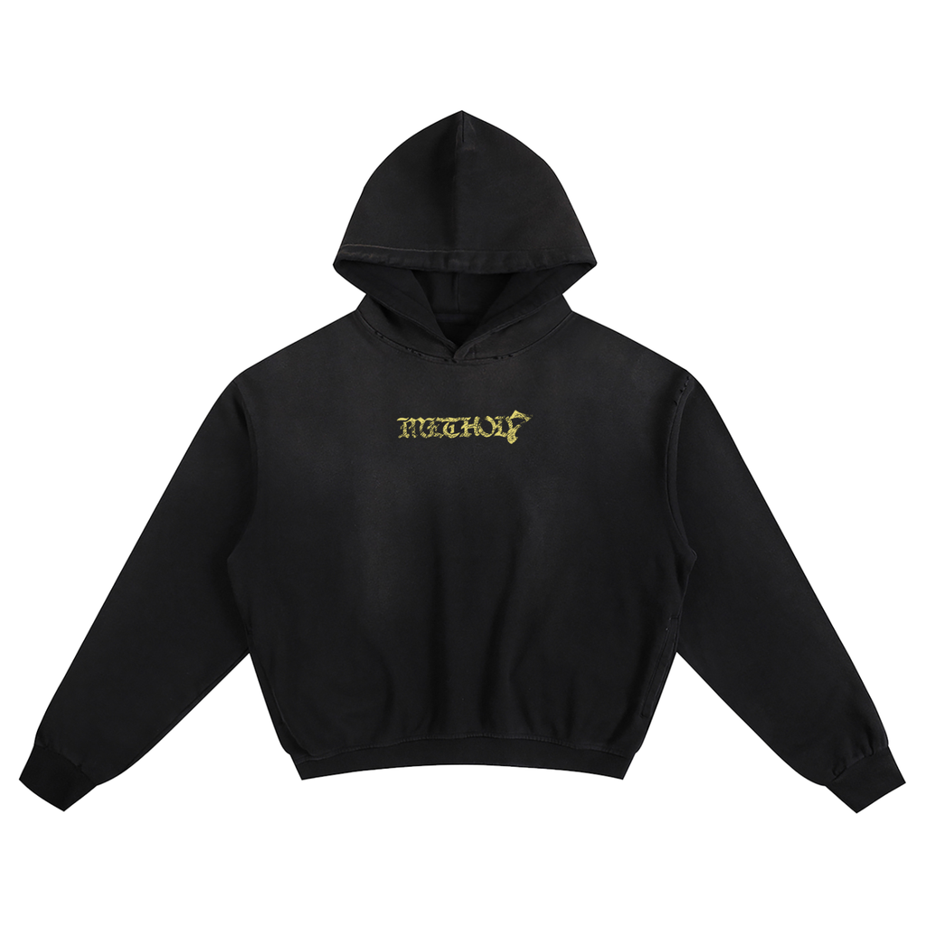 Yellow Faded Black Hoodie